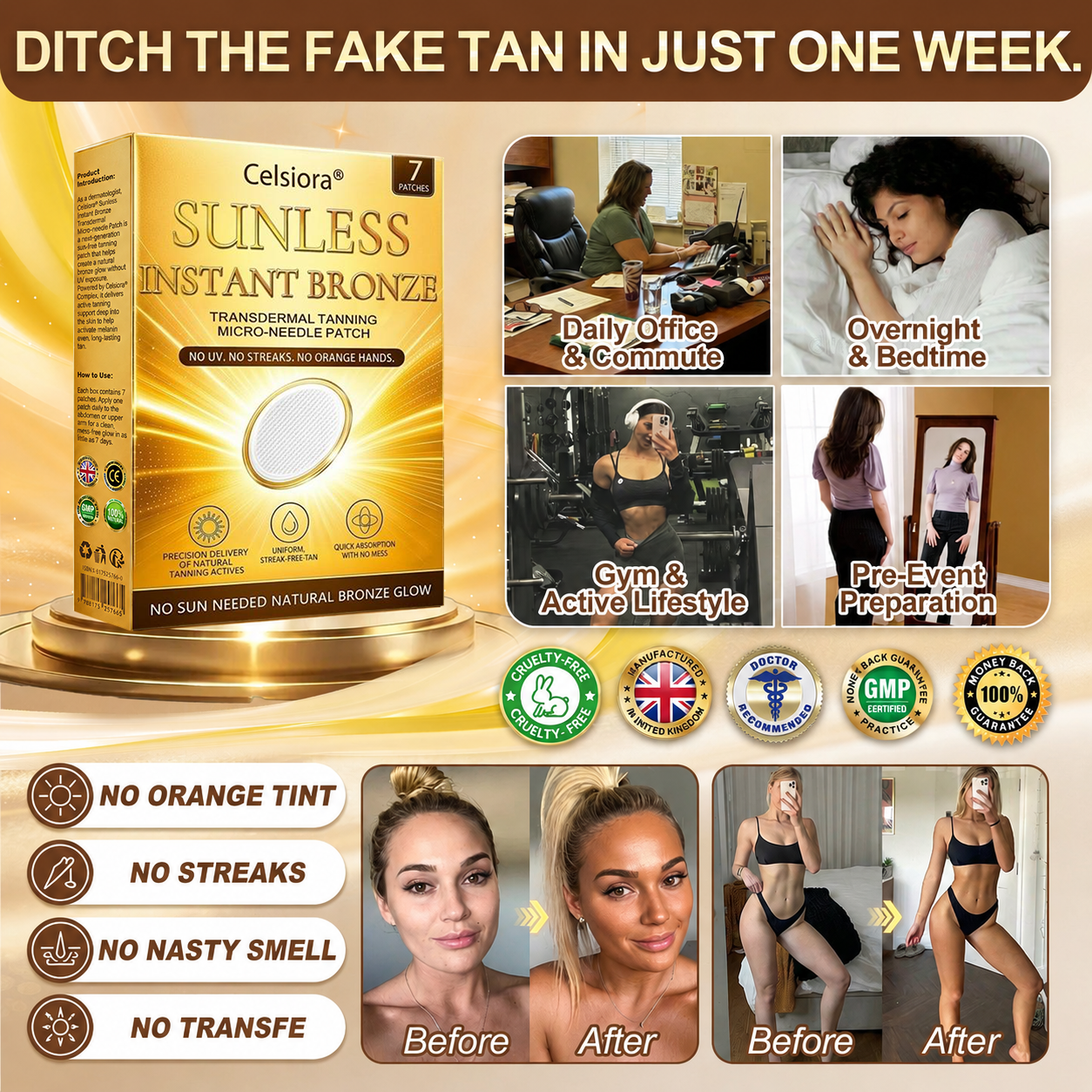 𝑶𝒇𝒇𝒊𝒄𝒊𝒂𝒍 𝑺𝒕𝒐𝒓𝒆 | ☀️ Celsiora® 𝐒𝐮𝐧𝐥𝐞𝐬𝐬 𝐈𝐧𝐬𝐭𝐚𝐧𝐭 𝐁𝐫𝐨𝐧𝐳𝐞 𝐓𝐚𝐧𝐧𝐢𝐧𝐠 𝐌𝐢𝐜𝐫𝐨𝐧𝐞𝐞𝐝𝐥𝐞 𝐏𝐚𝐭𝐜𝐡  (𝐉𝐮𝐬𝐭 𝐨𝐧𝐜𝐞 𝐚 𝐝𝐚𝐲) 𝐕𝐢𝐬𝐢𝐛𝐥𝐞 𝐁𝐫𝐨𝐧𝐳𝐞 𝐆𝐥𝐨𝐰 𝐢𝐧 𝟕 𝐃𝐚𝐲𝐬 ✅ 𝐍𝐨 𝐔𝐕, 𝐍𝐨 𝐎𝐫𝐚𝐧𝐠𝐞, 𝐍𝐨 𝐒𝐭𝐫𝐞𝐚𝐤𝐬, 𝐍𝐨 𝐃𝐇𝐀, 𝐍𝐨 𝐌𝐞𝐬𝐬.