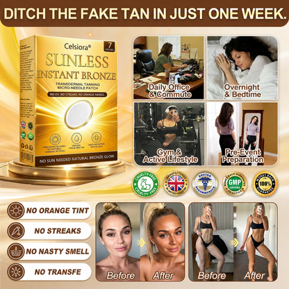 𝑶𝒇𝒇𝒊𝒄𝒊𝒂𝒍 𝑺𝒕𝒐𝒓𝒆 | ☀️ Celsiora® 𝐒𝐮𝐧𝐥𝐞𝐬𝐬 𝐈𝐧𝐬𝐭𝐚𝐧𝐭 𝐁𝐫𝐨𝐧𝐳𝐞 𝐓𝐚𝐧𝐧𝐢𝐧𝐠 𝐌𝐢𝐜𝐫𝐨𝐧𝐞𝐞𝐝𝐥𝐞 𝐏𝐚𝐭𝐜𝐡  (𝐉𝐮𝐬𝐭 𝐨𝐧𝐜𝐞 𝐚 𝐝𝐚𝐲) 𝐕𝐢𝐬𝐢𝐛𝐥𝐞 𝐁𝐫𝐨𝐧𝐳𝐞 𝐆𝐥𝐨𝐰 𝐢𝐧 𝟕 𝐃𝐚𝐲𝐬 ✅ 𝐍𝐨 𝐔𝐕, 𝐍𝐨 𝐎𝐫𝐚𝐧𝐠𝐞, 𝐍𝐨 𝐒𝐭𝐫𝐞𝐚𝐤𝐬, 𝐍𝐨 𝐃𝐇𝐀, 𝐍𝐨 𝐌𝐞𝐬𝐬.