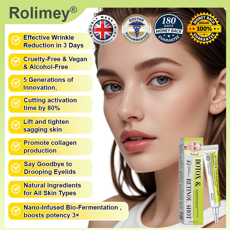 💖🎊🎐Made and shipped from the UK 💫Rolimey® Botox & Vita-A Retinol Shot Wrinkle-Lift Tightening cream - Last Day Promotion 70% OFF