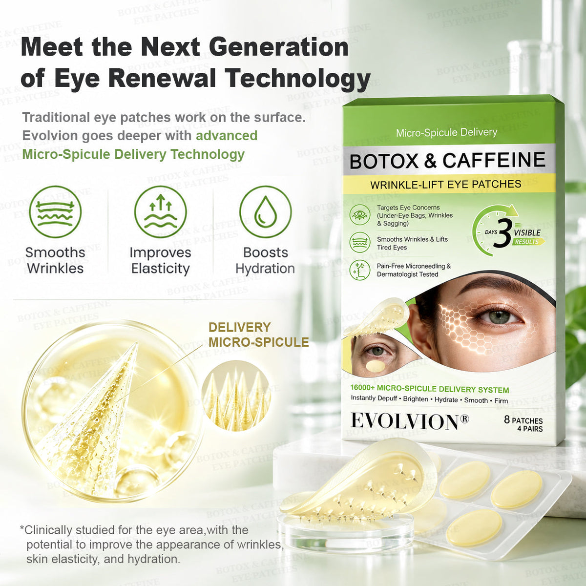 👁️🌿UK HOT SALES ✨Evolvion® Botox & Caffeine Wrinkle-Lift Eye Patches